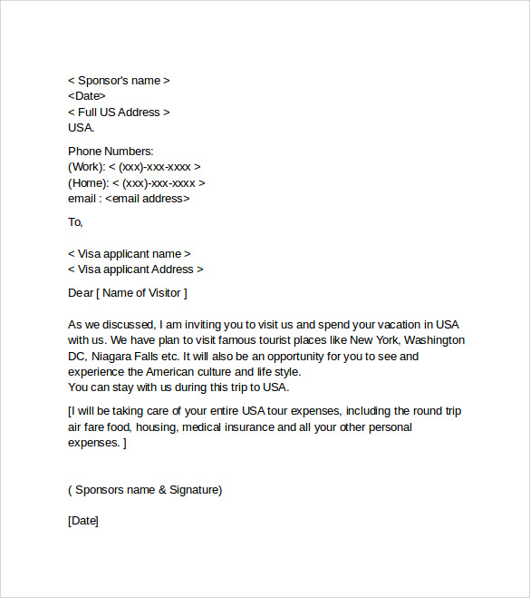 25 New Sample Invitation Letter For Visitor Visa Friend Canada Latter