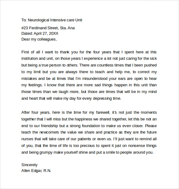 Letters to Coworkers 12+ Documents in Word, PDF. farewell coworkers letter ...