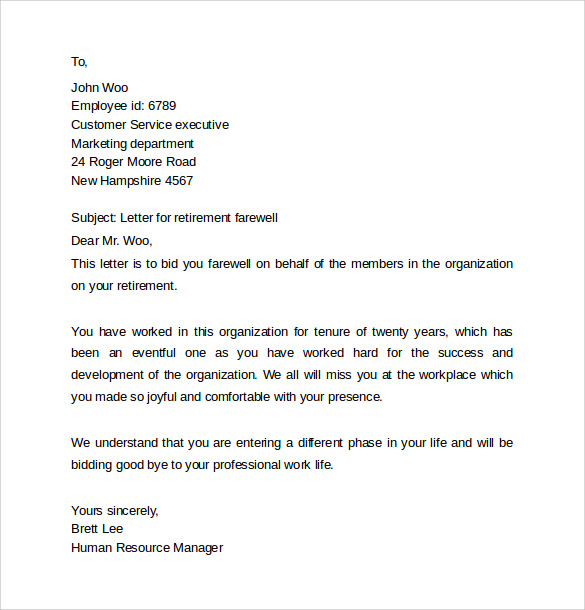 management letter goodbye Workers  Word 14  Co Letters Sample Farewell PDF,  to