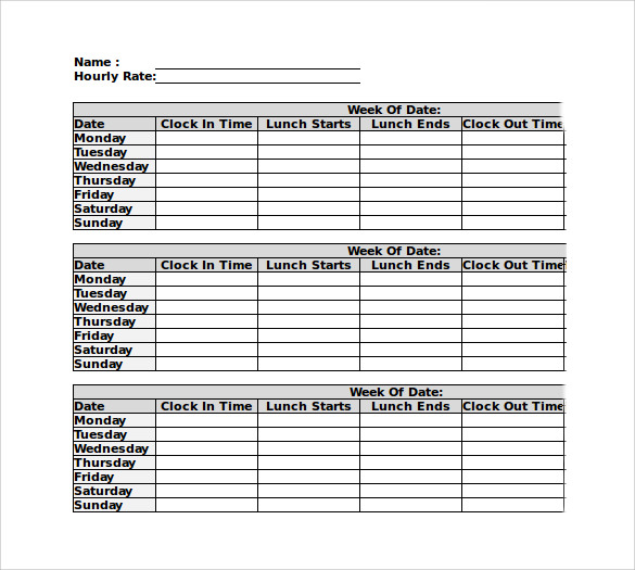 FREE 9+ Monthly Time sheet Calculator Templates in PDF MS Word Excel