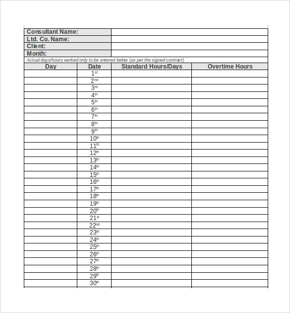 10 sample monthly time sheet calculator templates to download sample