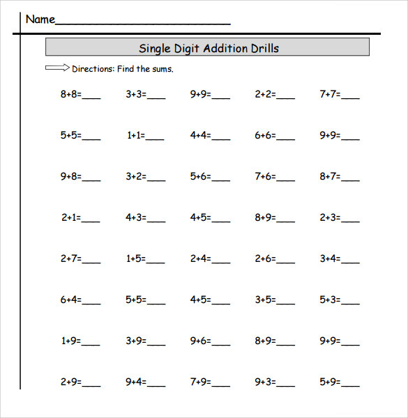 sample math worksheet template