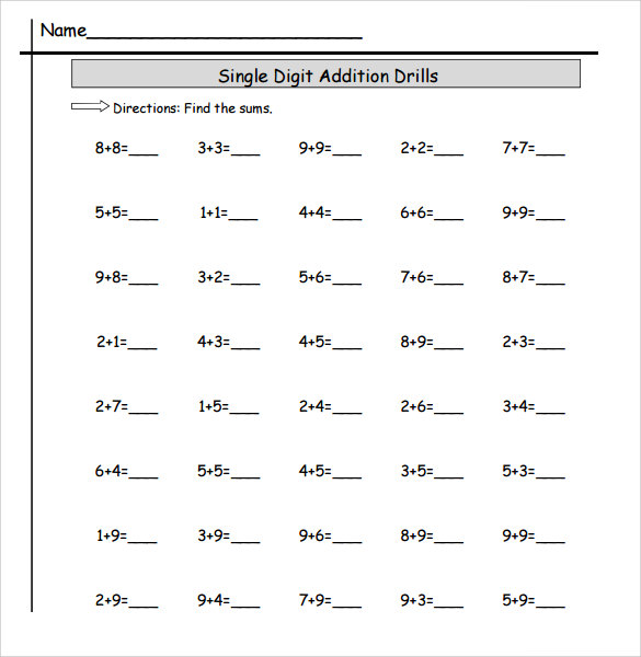 Math Worksheet Template Word