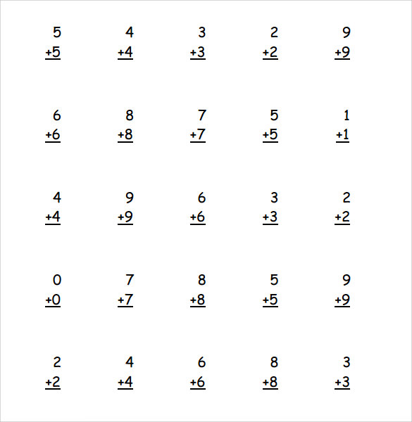 math worksheet template download