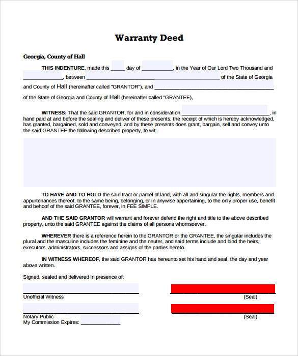 warranty deed template example1