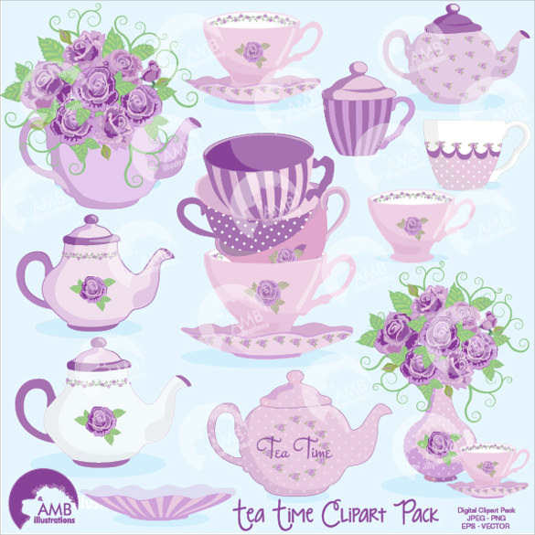 lavender tea party invitations