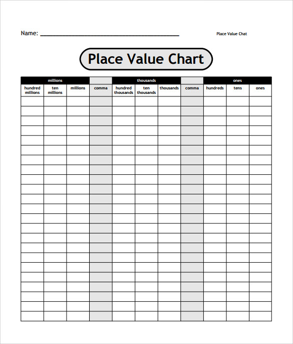 FREE 27  Sample Place Value Chart Templates in PDF MS Word