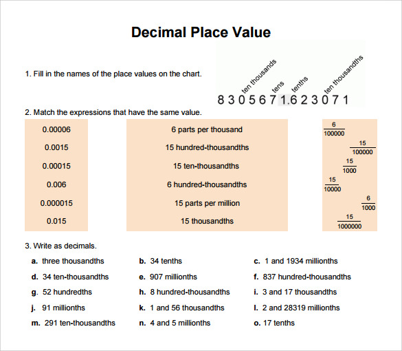 downloadable decimal place value chart 