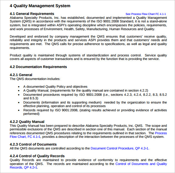 Quality control Manual Template