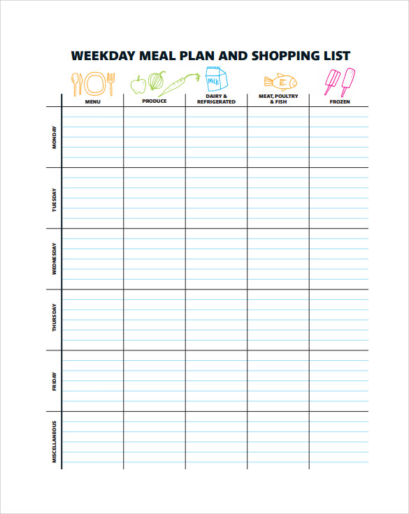 FREE 9+ Sample Menu Planning Templates in PDF | MS Word