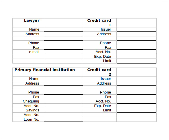 financial plan template in word