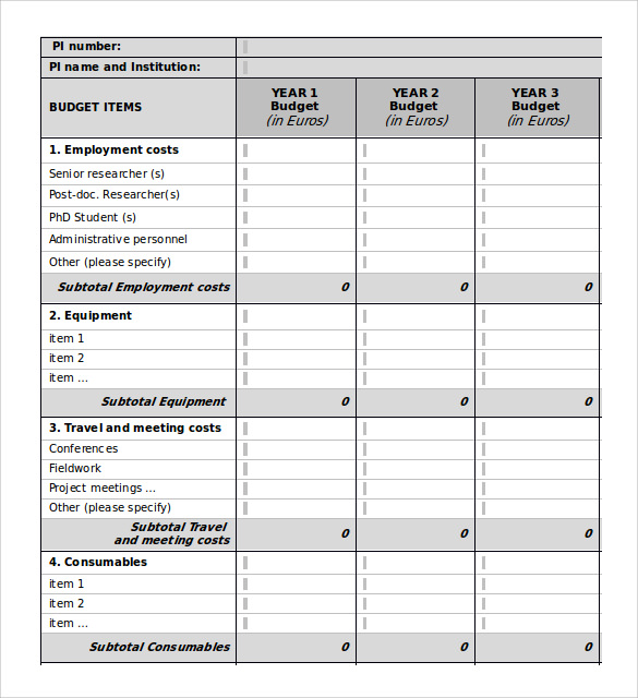 word template for budget plan proposal