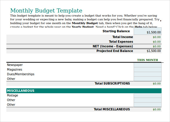 budget plan excel template