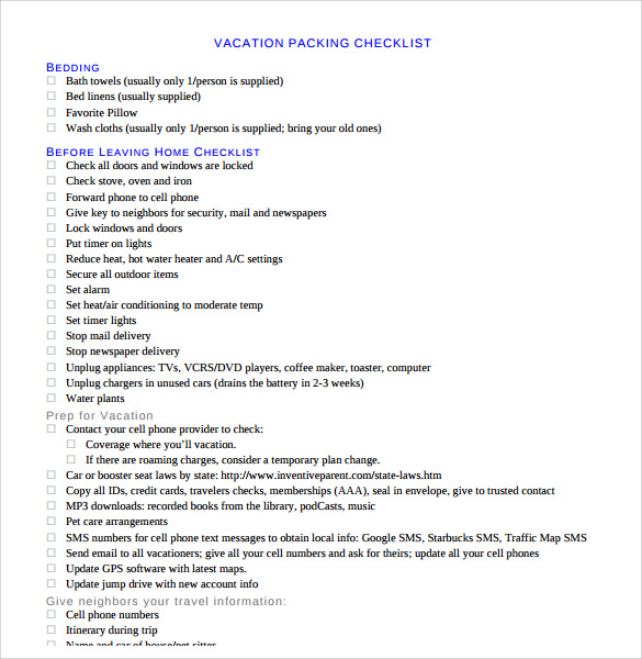 FREE 5+ Sample Vacation Planning in PDF PSD EXcel