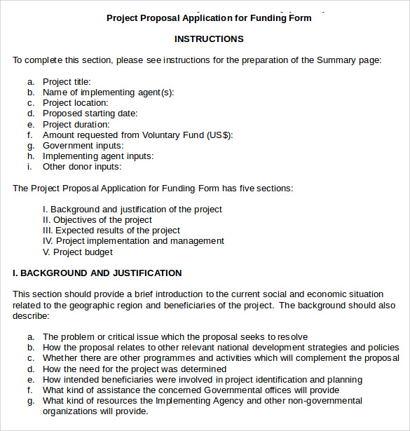 funding proposal template in word