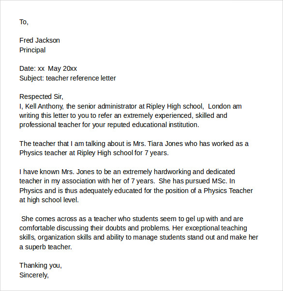 principal to letter certificate Student Free Reference For For Letters Sample 8 Download