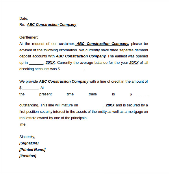 Bank Details In Letterhead 10 Sample Bank Reference L - vrogue.co