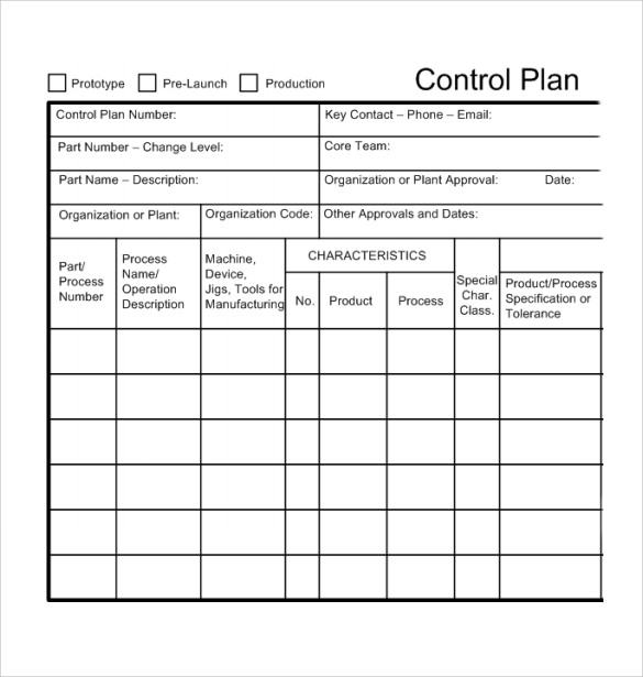 FREE 6+ Sample Control Plan Templates in PDF MS Word Excel