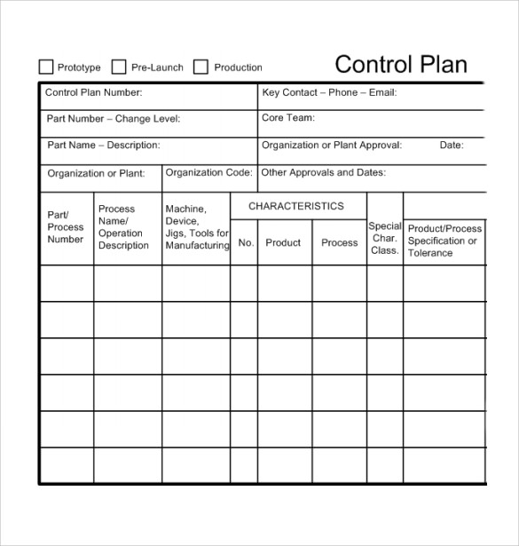 Control Plan Template