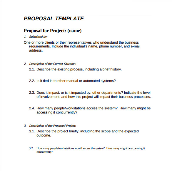 Proposal writing template