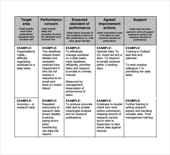 Free 9 Sample Performance Plan Templates In Pdf Ms Word 1151