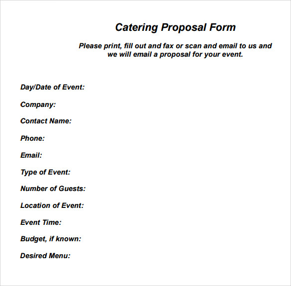 Catering Proposal Template