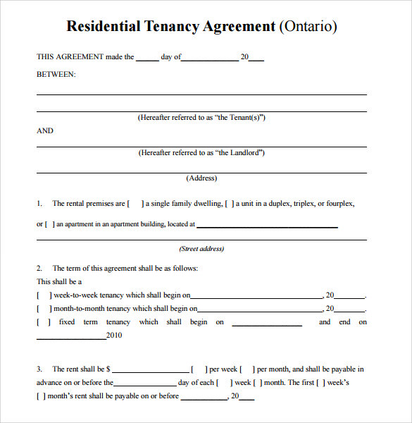 free 13 sample residential rental agreement templates in pdf