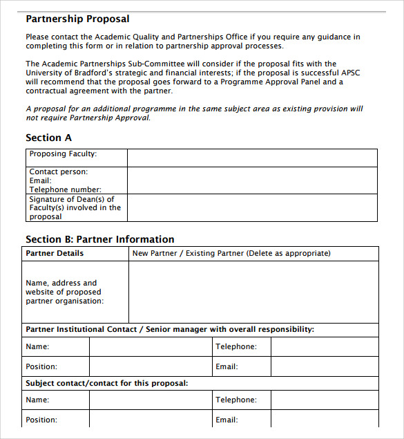 example of patnership proposal