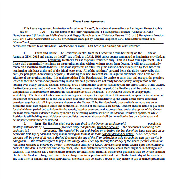 free 9 house lease agreement templates in pdf ms word google docs