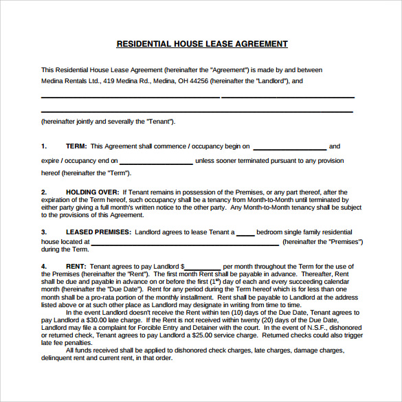 house rental contract free download