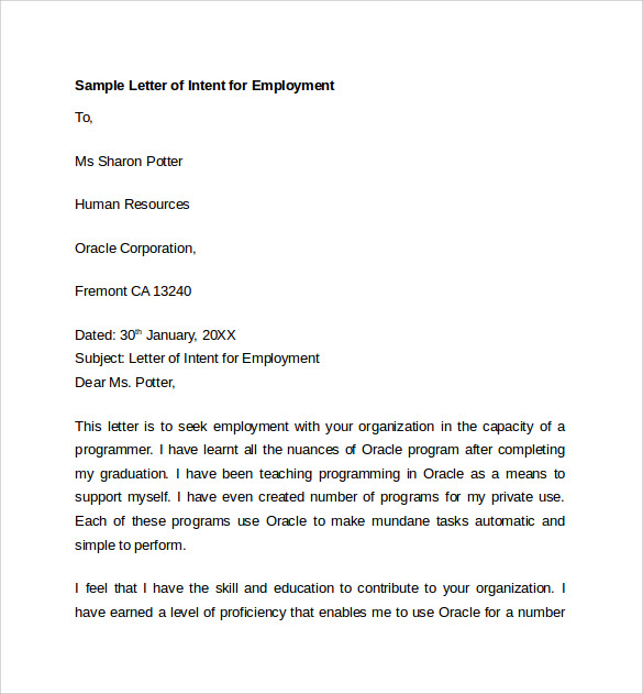 Sample letter of intent for internal job application - reportz767.web