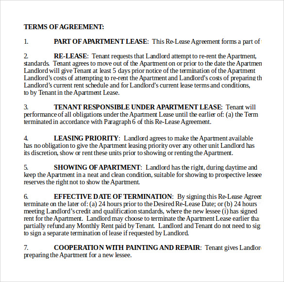 apartment lease agreement document