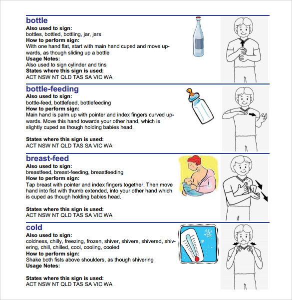 basic baby sign language chart