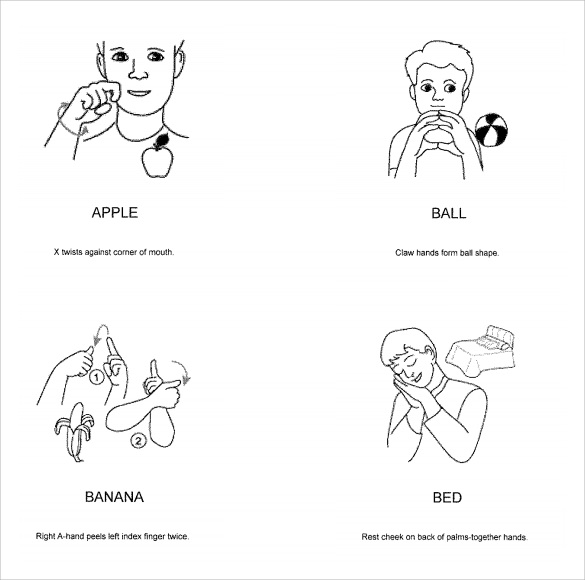 sample baby sign language chart