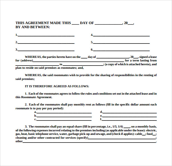 room lease agreement template free