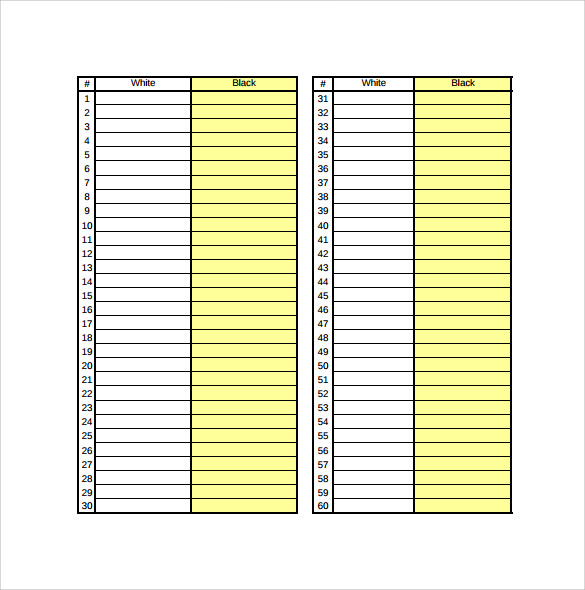 download chess score sheet