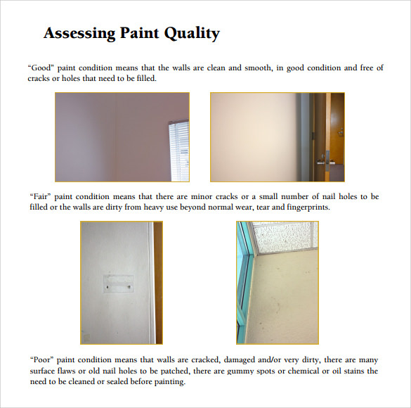 paint estimate guide template