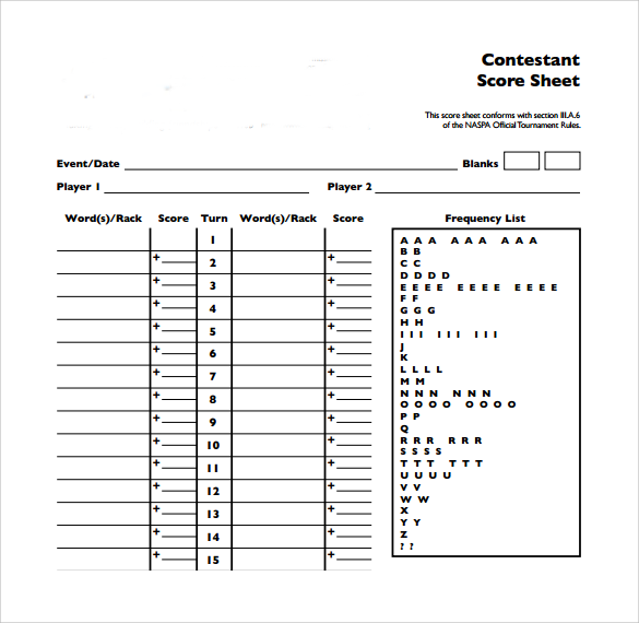 printable scrabble score sheet contestant