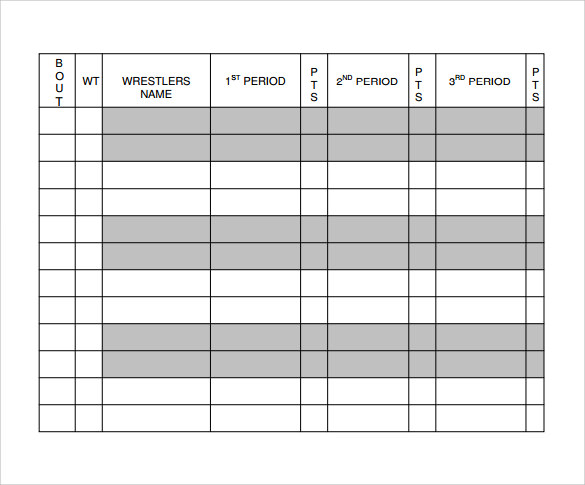 Free Printable Wrestling Bout Sheets Printable Templates