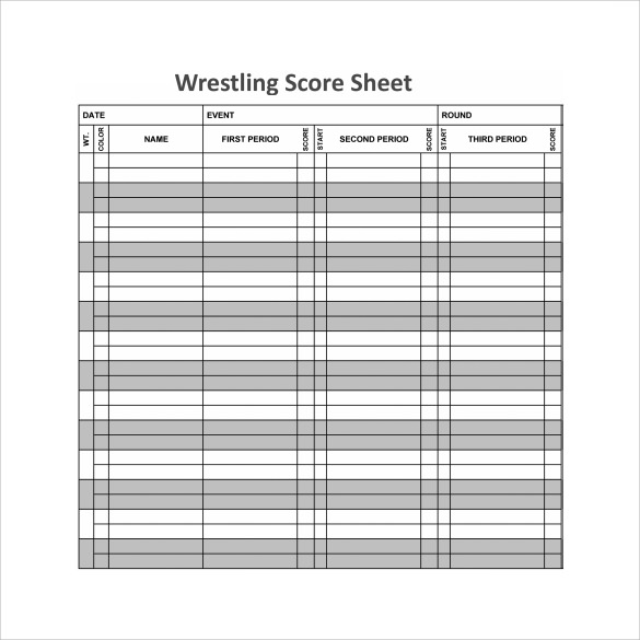 Printable Wrestling Score Sheets Printable Word Searches