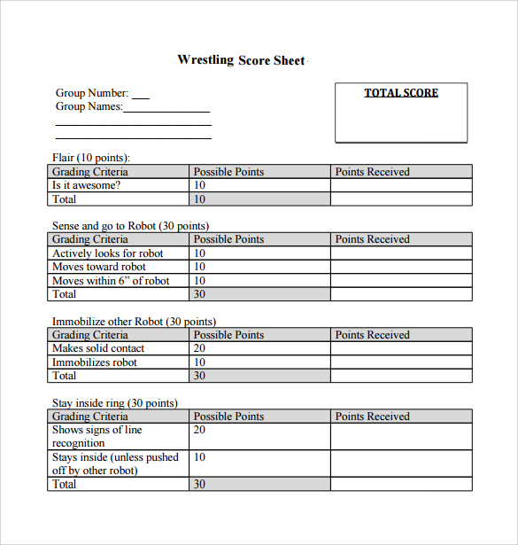 wrestling score sheet pdf