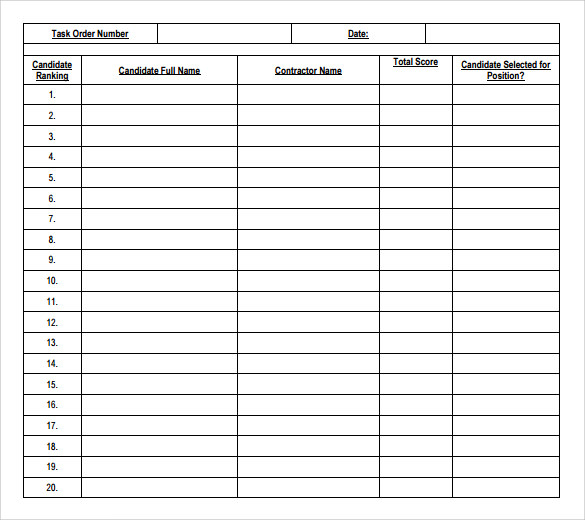 FREE 10+ Sample Interview Score Sheet Templates in PDF | MS Word | Excel