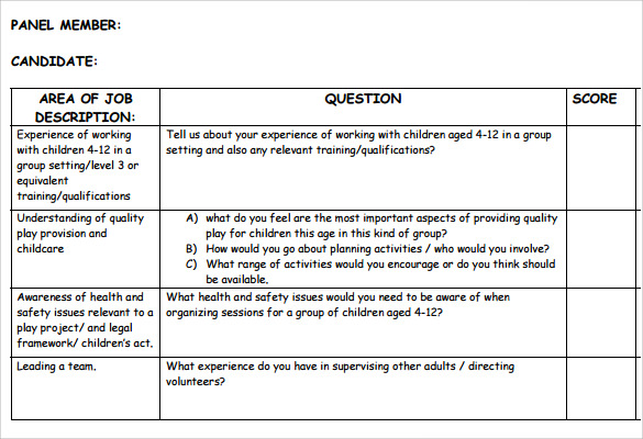 download interview score sheet 