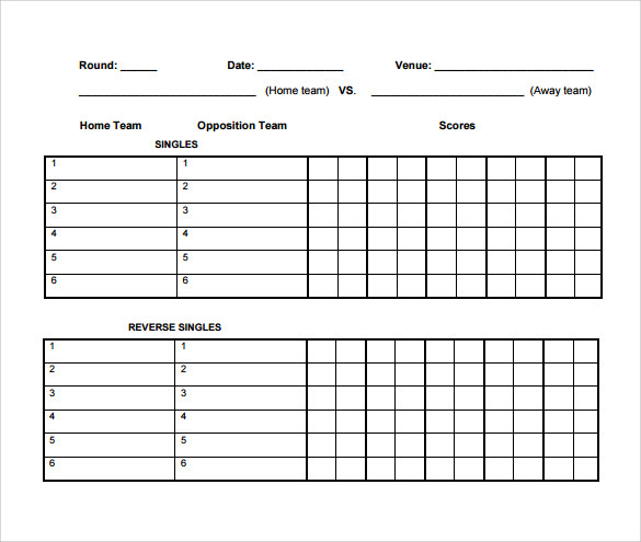 2023 Table Tennis Score Sheet Fillable Printable Pdf And Forms Handypdf