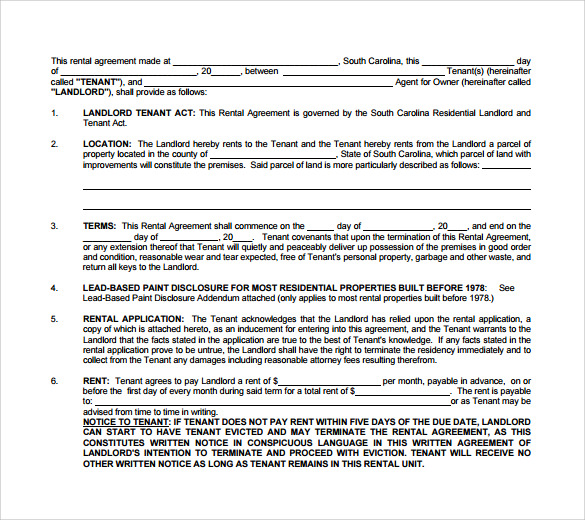 sample tenant landlord lease agreement
