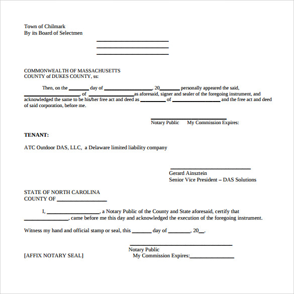 sample memorandum of lease