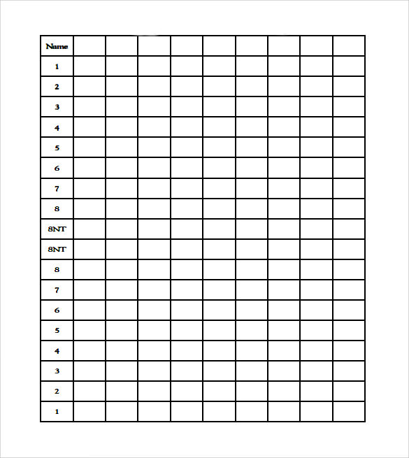 Back Alley Bridge Score Sheet