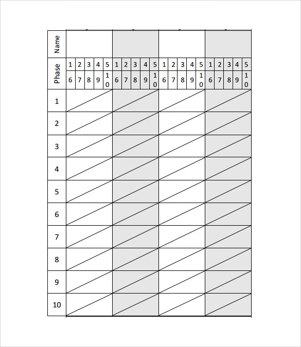 8 Sample Phase 10 Score Sheet Templates Sample Templates