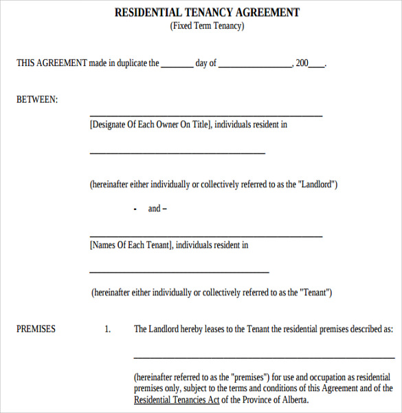 residential tenancy agreement1