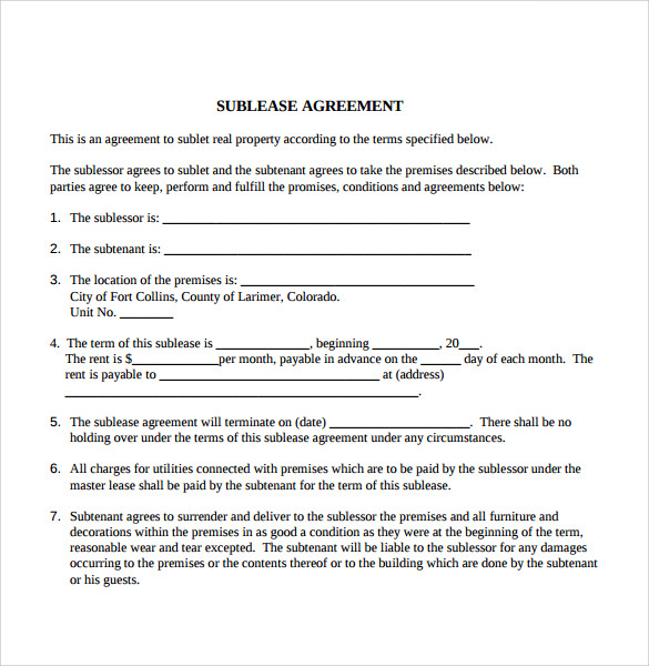 free 7 tenant lease agreement templates in pdf ms word